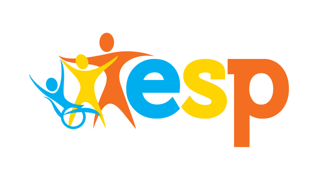 a colorful logo with ESP letters