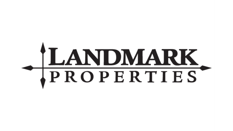 a black and white logo of landmark Properties
