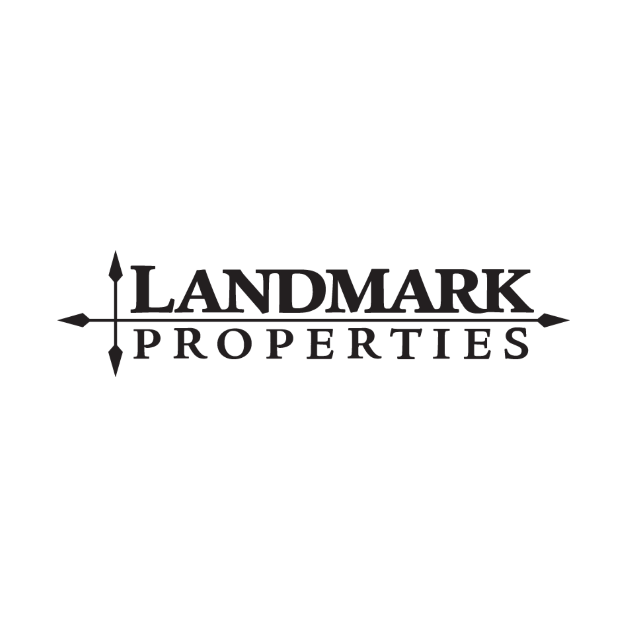 a black and white logo of landmark Properties