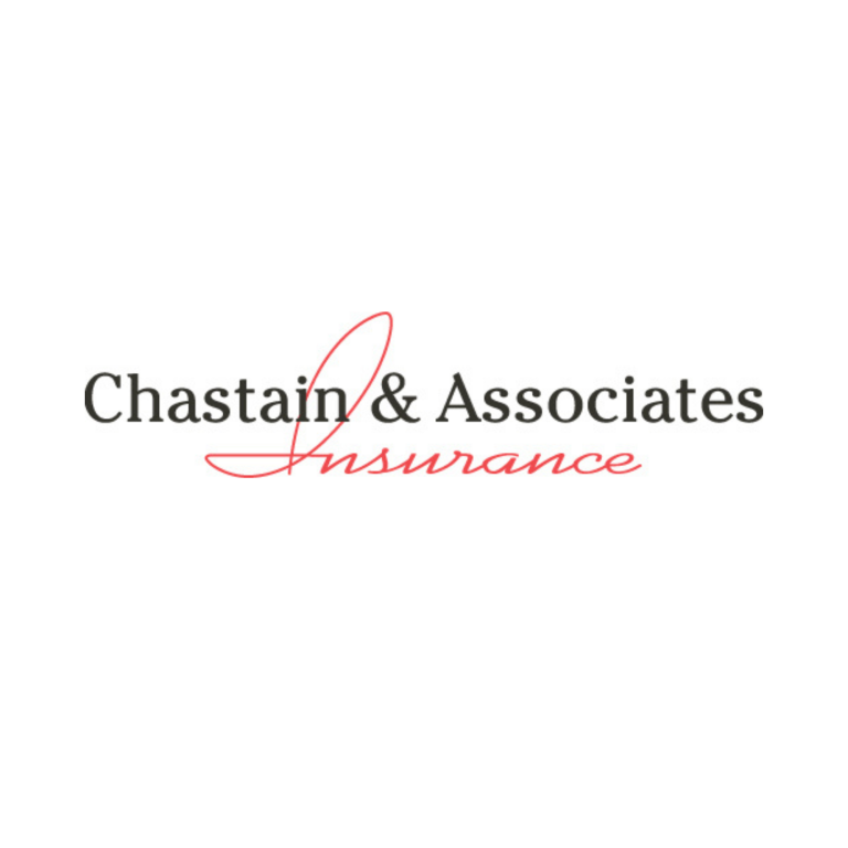 a white and black sign with black text saying Chastain & Associates Insurance