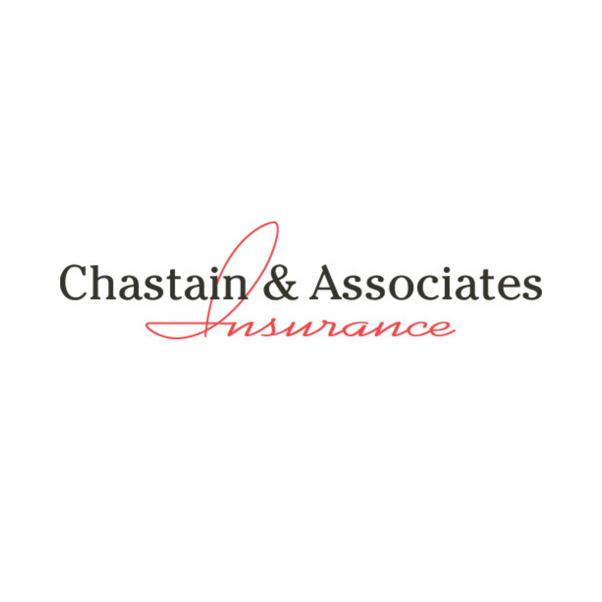 a white and black sign with black text saying Chastain & Associates Insurance