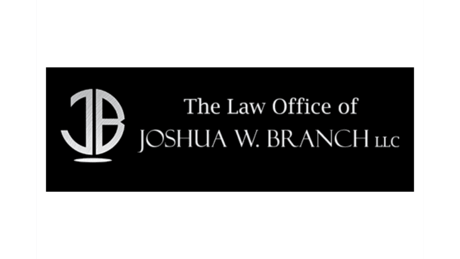a black and white logo for The Law Office of Joshua Branch