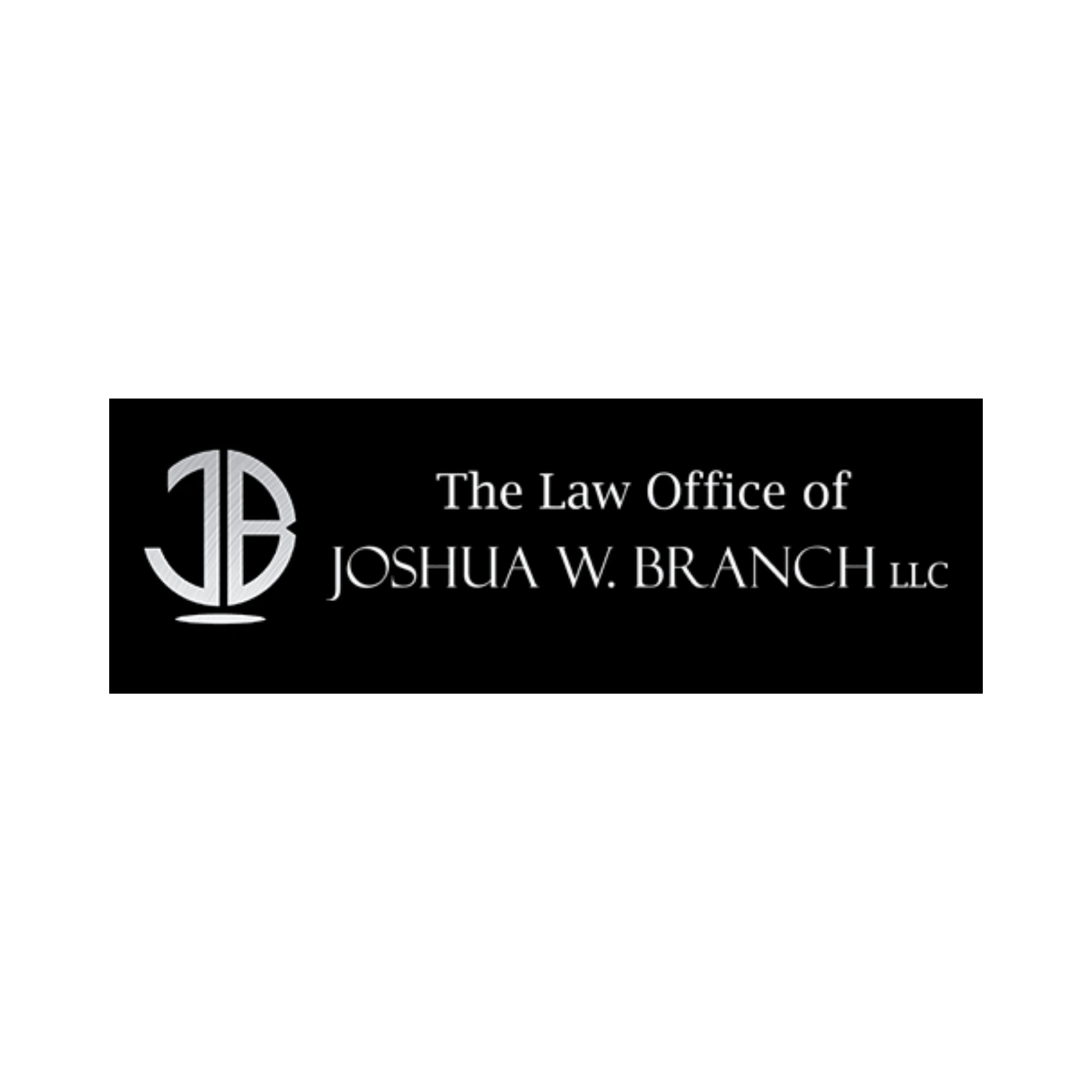 a black and white logo for The Law Office of Joshua Branch