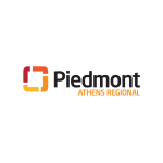 a logo with black and orange text of Piedmont