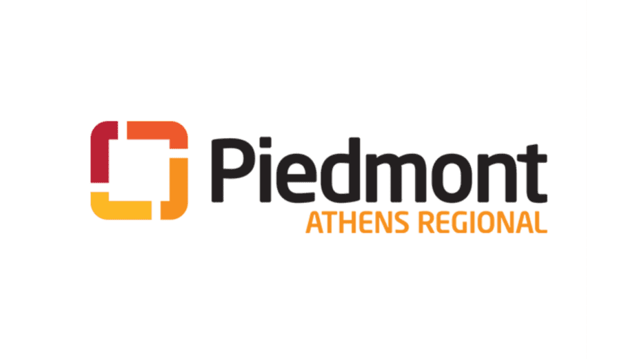 a logo with black and orange text of Piedmont