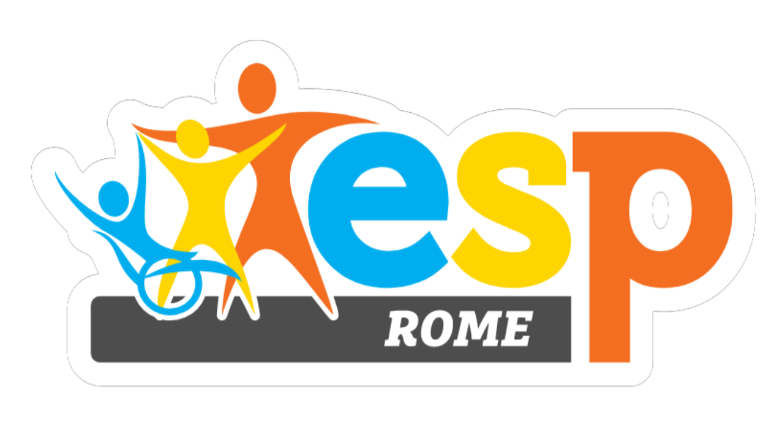 a colorful logo with ESP Rome letters