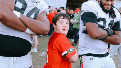 georgia bulldog player with friend