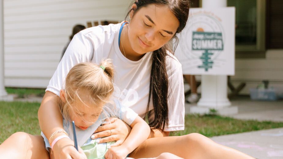 Lenora and Marah painting