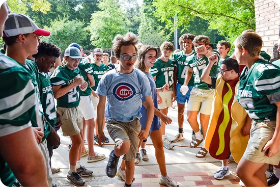 A child running happily