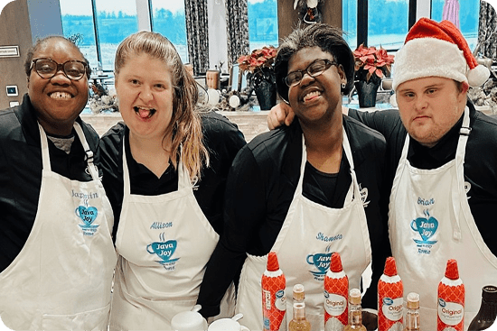 teenagers working for a coffee company